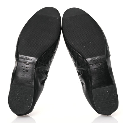 Chanel Lambskin Quilted Elastic CC Loafers 37.5 Black 6 of 13