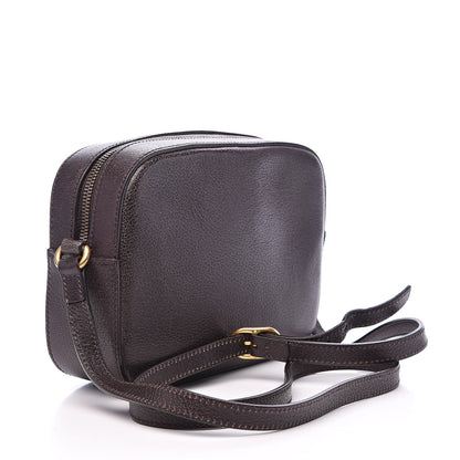 Gucci Textured Calfskin Web Small Webby Bee Shoulder Bag Brown Coffee 3 of 19
