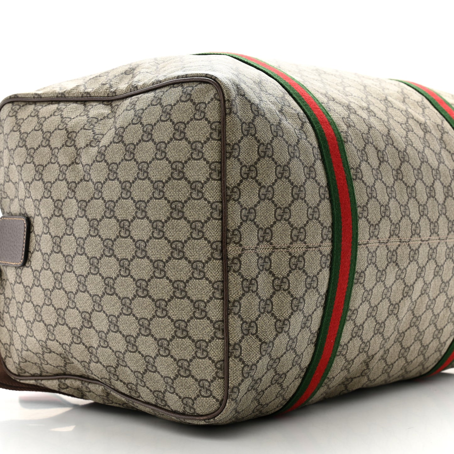 GG Supreme Monogram Web Medium Duffle Bag Brown