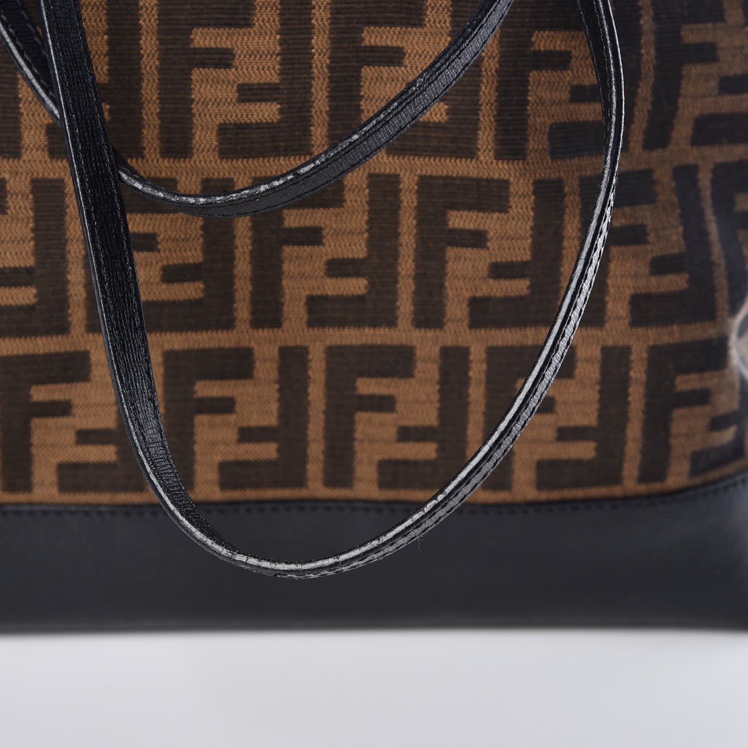 Fendi Zucca Vitello Elite Medium Roll Tote Tobacco Black 12 of 12