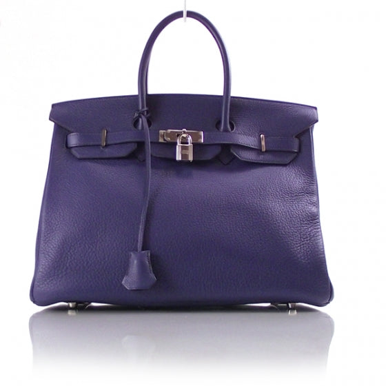 Hermes Taurillon Clemence BIRKIN 35 Cobalt 1 of 10