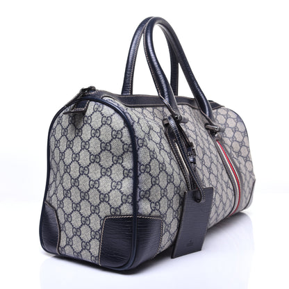 Gucci GG Supreme Monogram Web Large Carry On Duffle Bag Navy 3 of 14