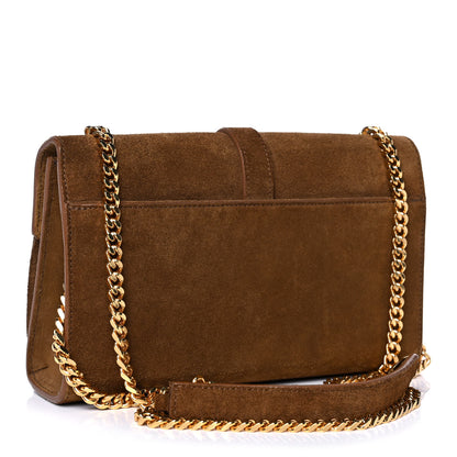 Saint Laurent Suede Fringe Small Monogram Satchel Light Ocre 3 of 11