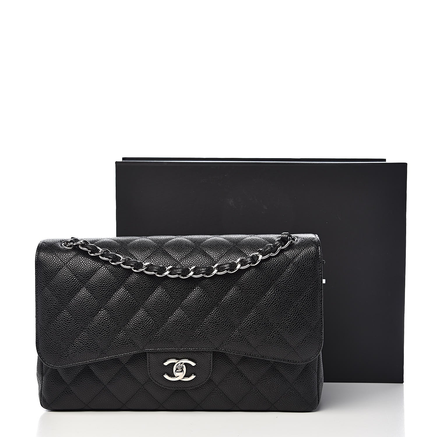 Chanel Caviar Quilted Jumbo Double Flap Black 15 of 16
