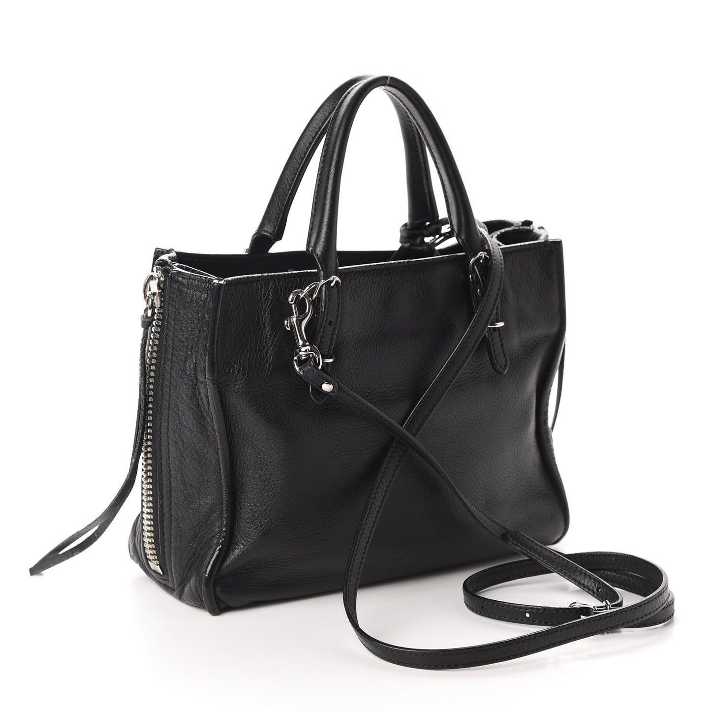 Calfskin Papier Mini A4 Zip Around Tote Black