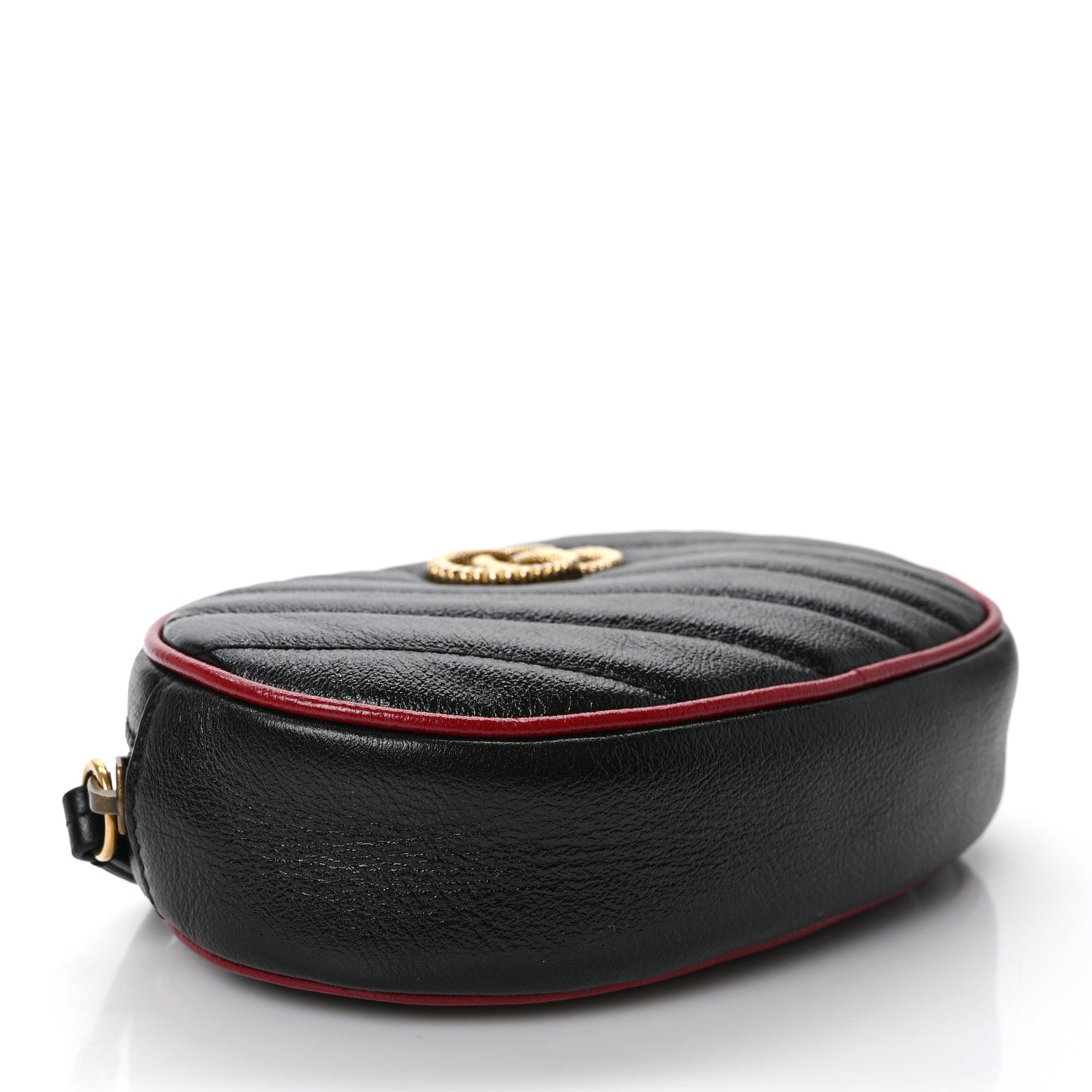 Azalea Calfskin Matelasse Diagonal Torchon GG Marmont Belt Bag 85 34 Black Romantic Cerise