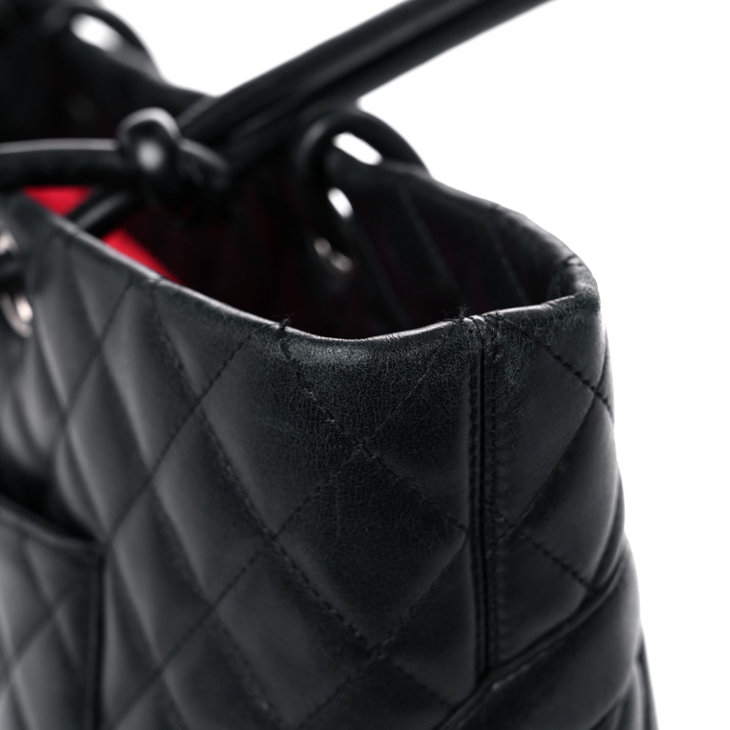 Calfskin Quilted Large Cambon Tote Black