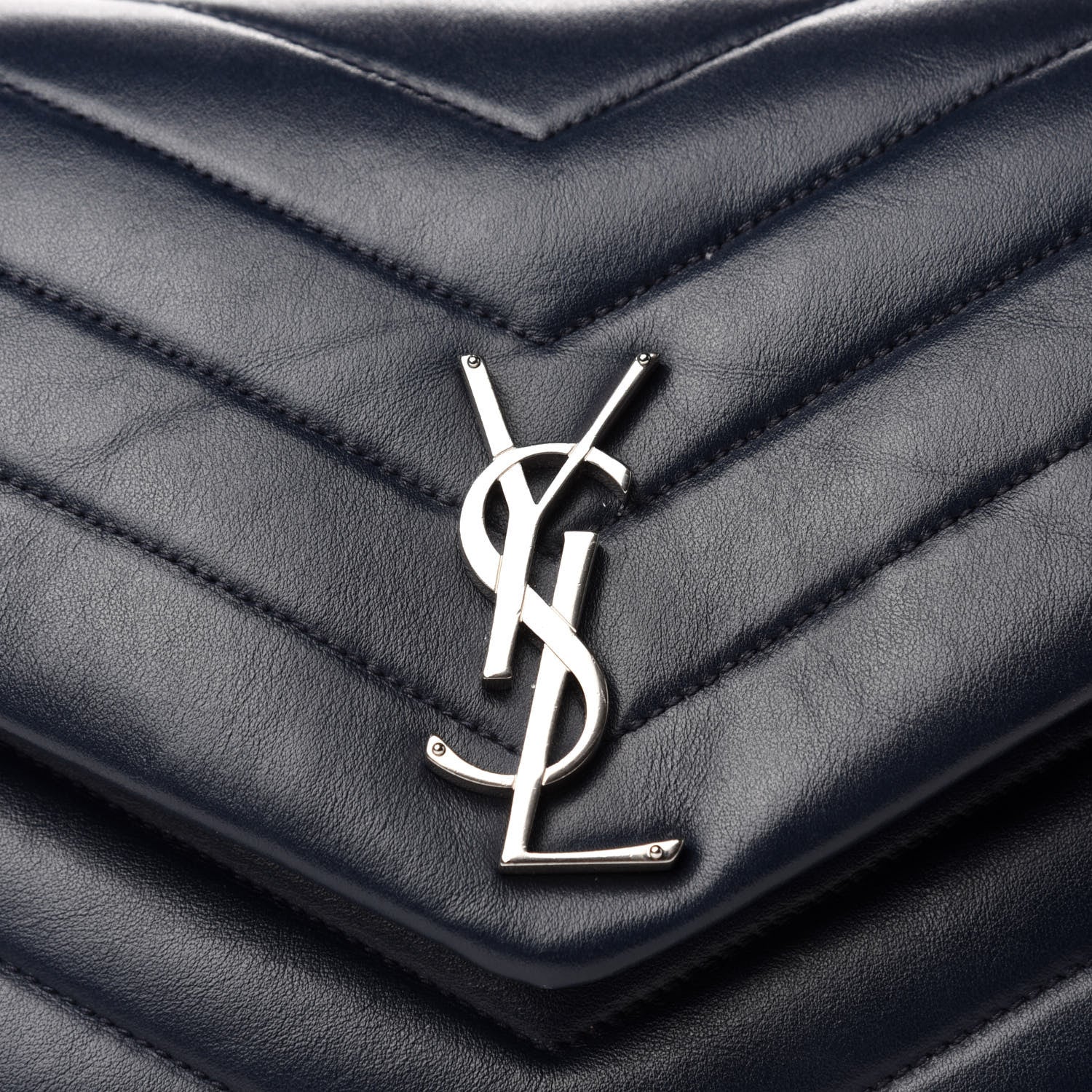 Saint Laurent Calfskin Y Quilted Monogram Medium Loulou Chain Satchel Medium Blue 11 of 11