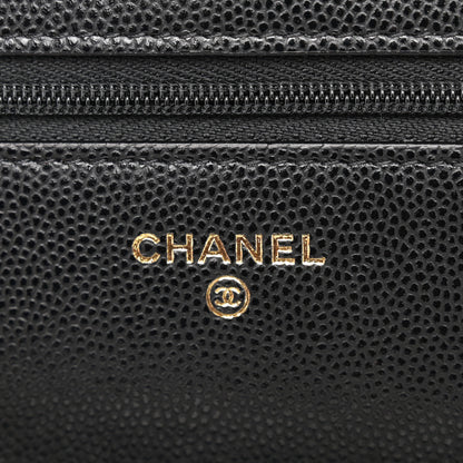 Chanel Caviar Quilted Textured CC Wallet On Chain WOC Black 6 of 11