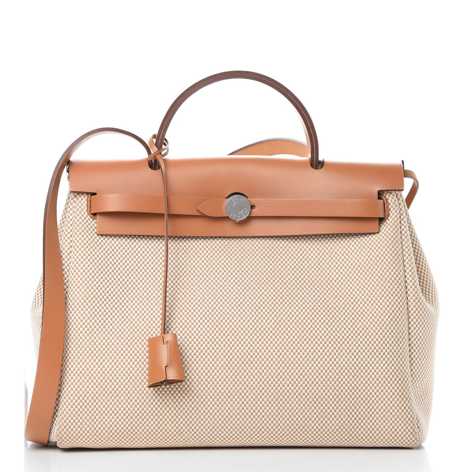 Hermes Vache Hunter Criss Viking Herbag Zip Retourne 31 PM Ecru Beige Naturel 3 of 16