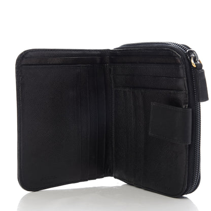 Prada Tessuto Nylon Compact Zip Around Wallet Black 5 of 6