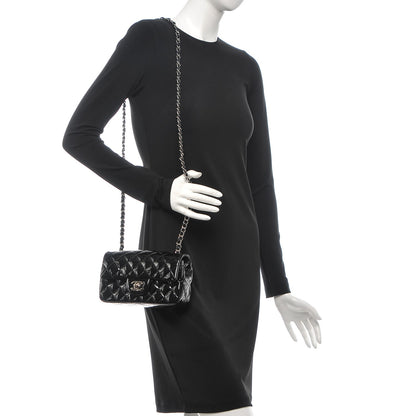Chanel Patent Calfskin Quilted Mini Rectangular Flap Black 2 of 8