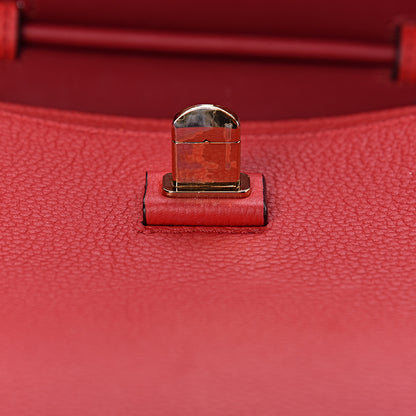 MCM Grained Calfskin Large Milla Convertible Backpack Ruby Red 10 of 15