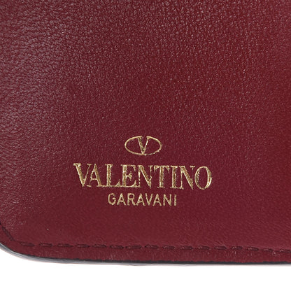 Valentino Garavani Nappa Rockstud Spike Compact Zip Around Wallet Rubino 5 of 9