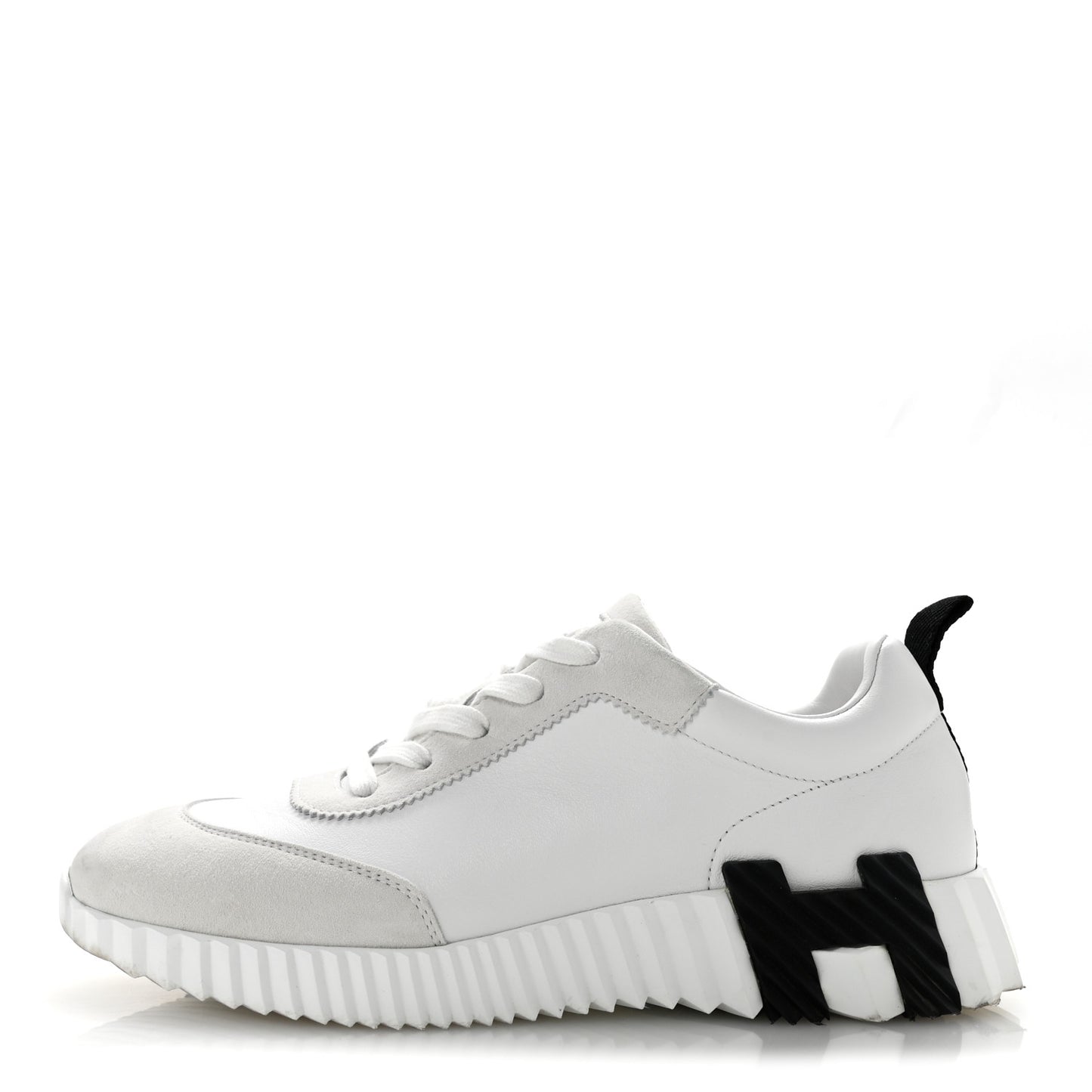 Calfskin Suede Goatskin Bouncing Sneakers 39 White
