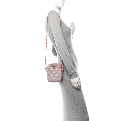 Chanel Iridescent Caviar Quilted Vertical My Perfect Camera Case Pink 2 of 11