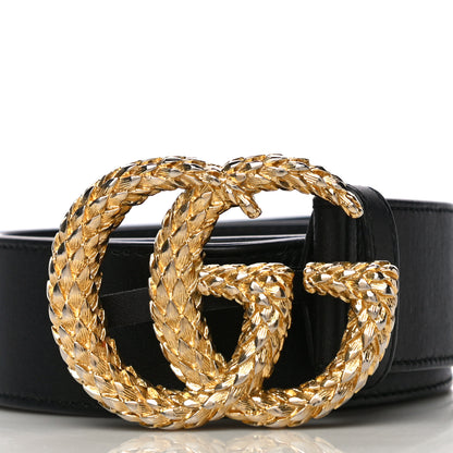 Gucci Moon Calfskin Scales Double G 40mm Belt 85 34 Black 2 of 10
