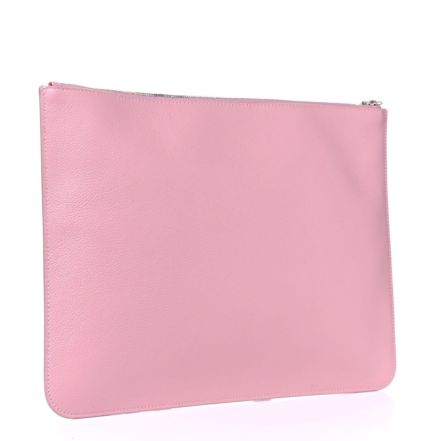 Calfskin Logo Cash Wristlet Clutch Bag Dragee White