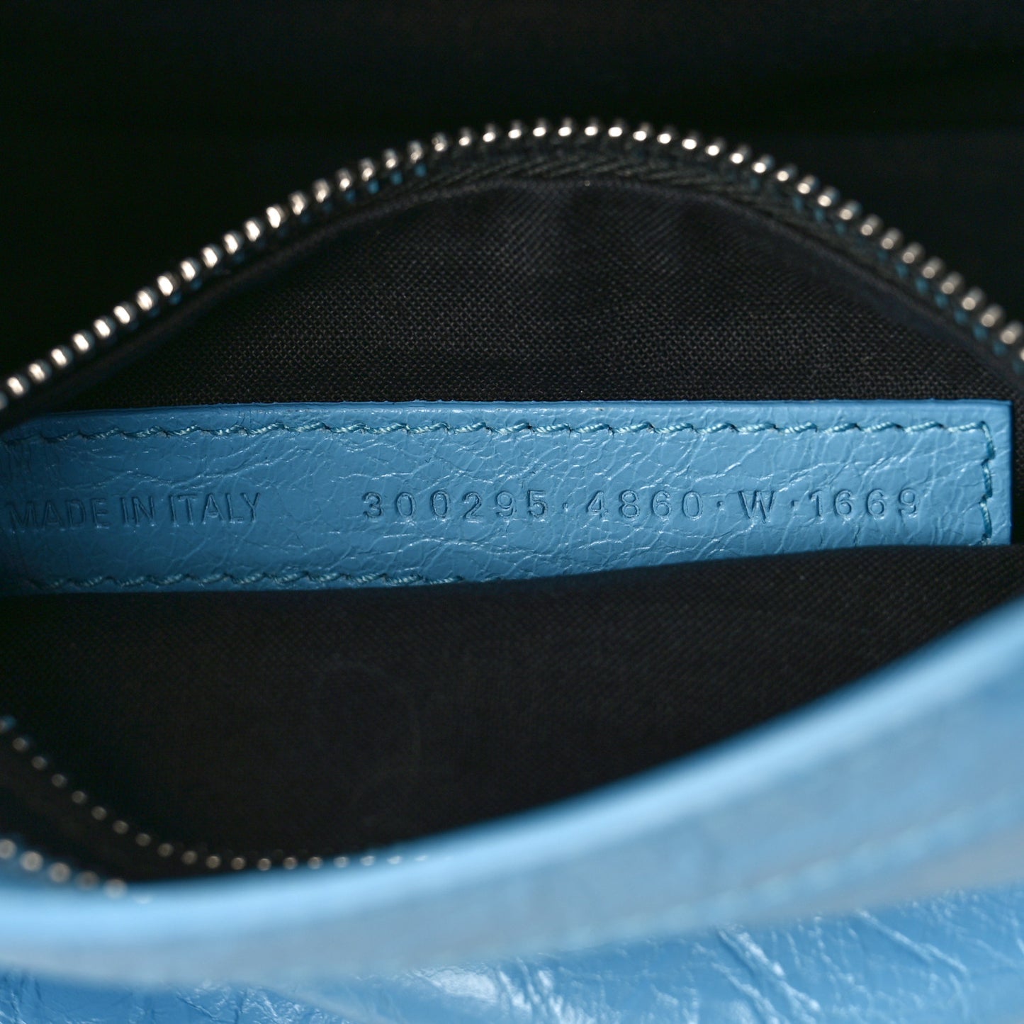 Agneau Classic Silver Hardware Mini City Logo Strap Baby Blue Black
