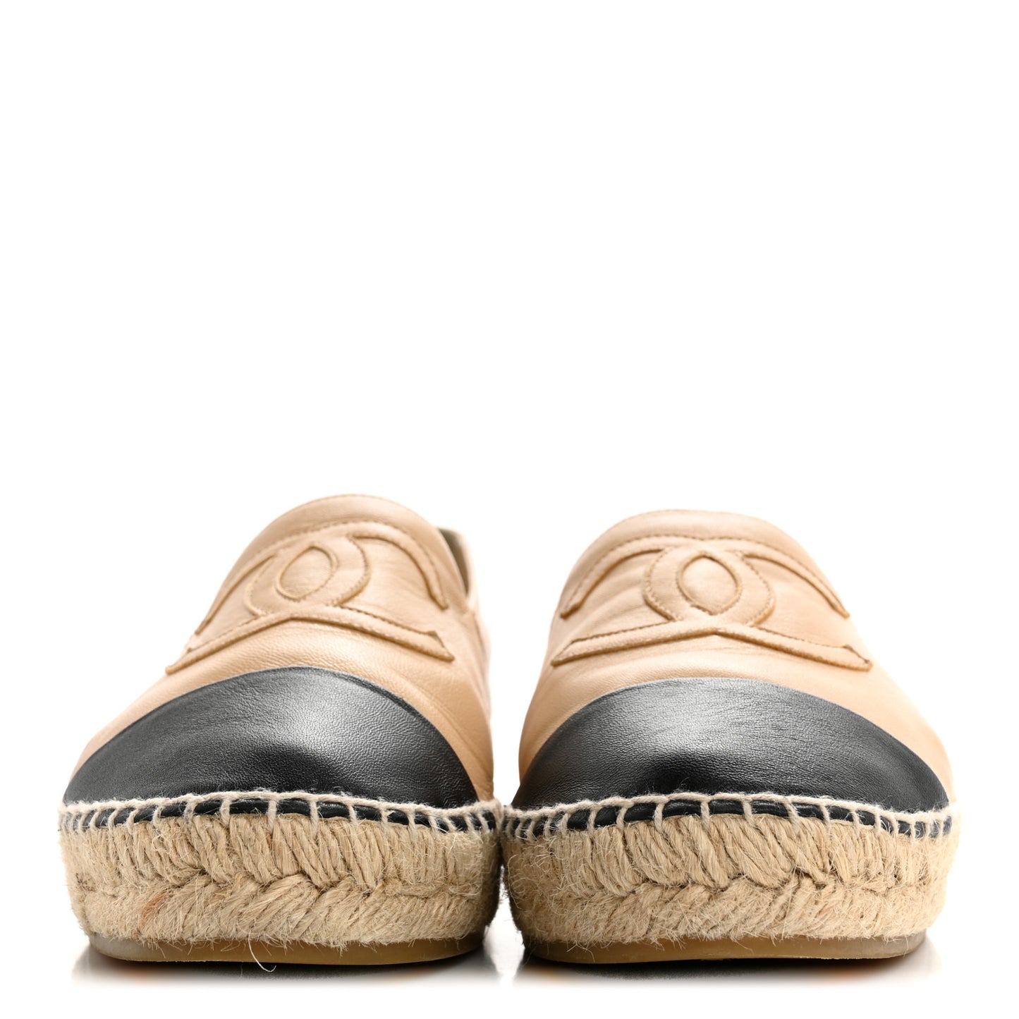 Lambskin CC Espadrilles 40 Beige Black