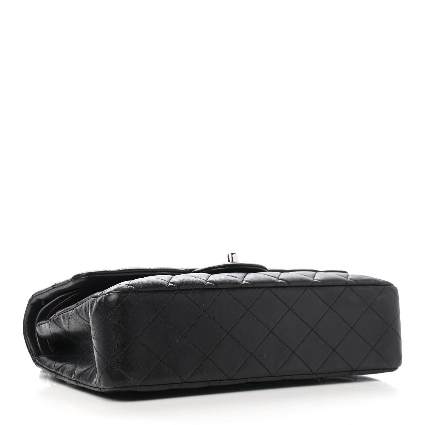 Lambskin Quilted Medium Double Flap Black