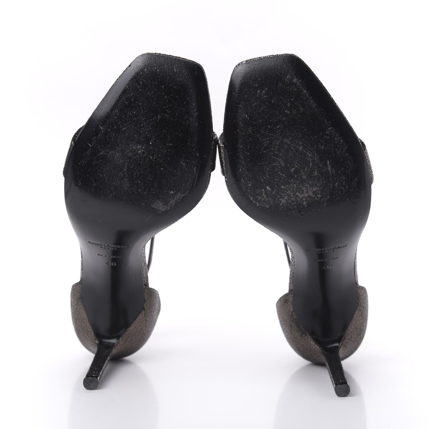 Saint Laurent Evora Amber 105 Astrap Sandals 40 Gunmetal 5 of 8