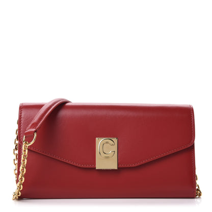 Celine Shiny Smooth Calfskin C Wallet On Chain Bag Red 1 of 11