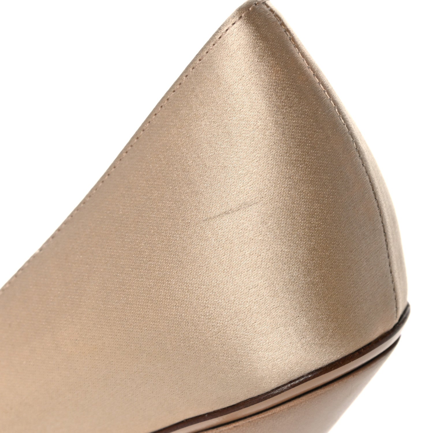 Gucci Satin Crystal Peep Toe Pumps 8 Champagne 14 of 19