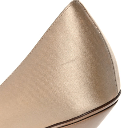 Gucci Satin Crystal Peep Toe Pumps 8 Champagne 14 of 19