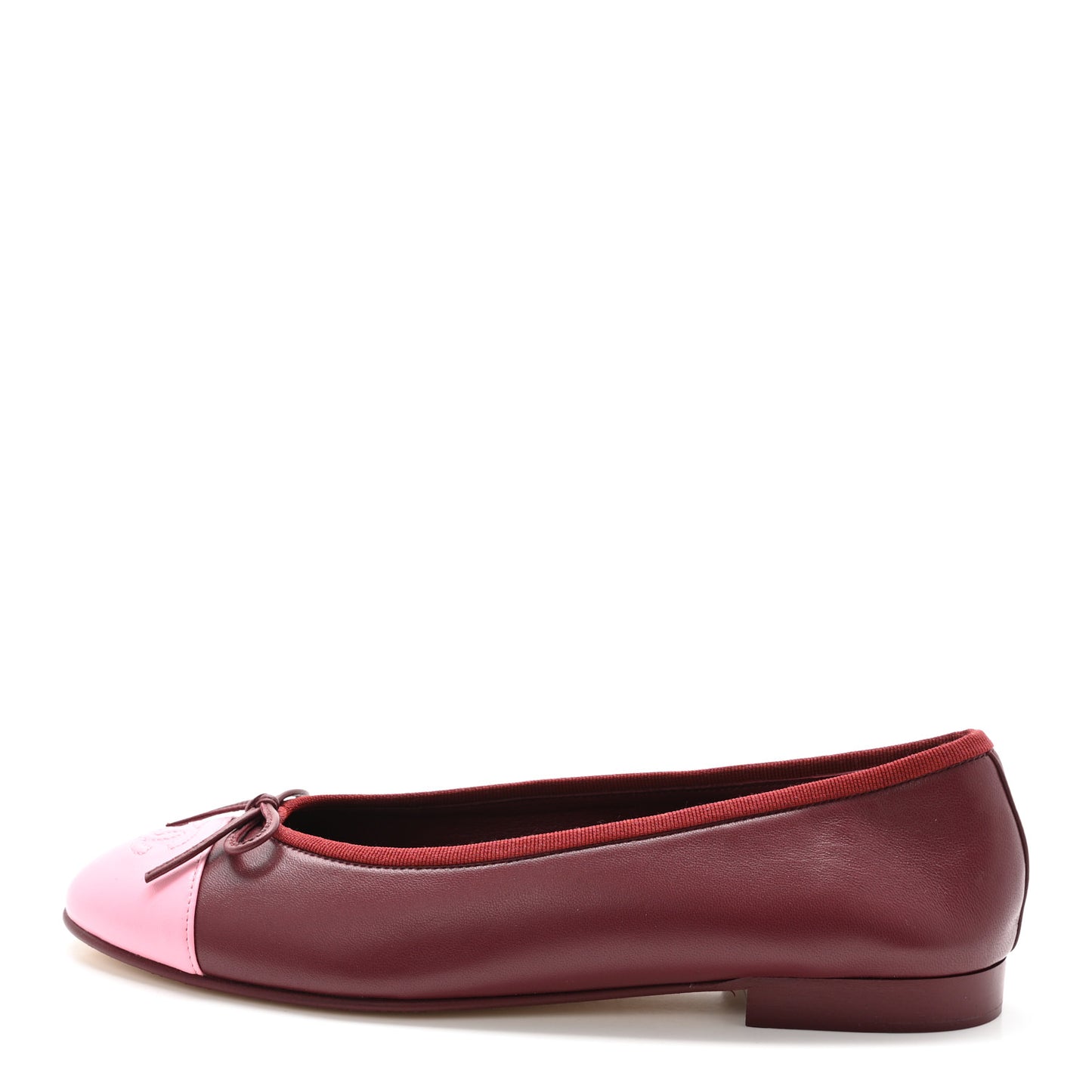Lambskin Cap Toe CC Slingback Flats 38 Burgundy Pink 39 Burgundy Pink