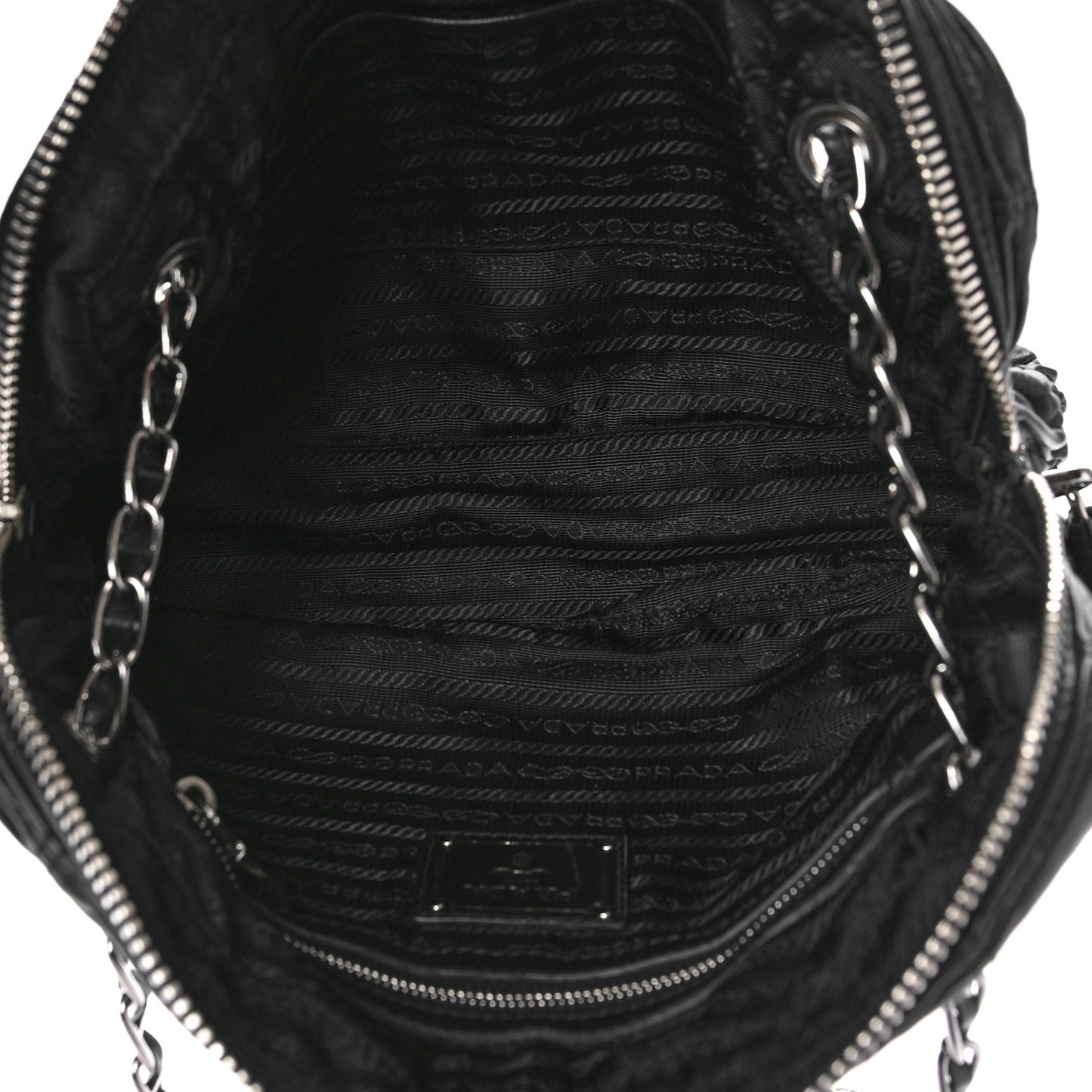 Nappa Gaufre Shopping Satchel Black