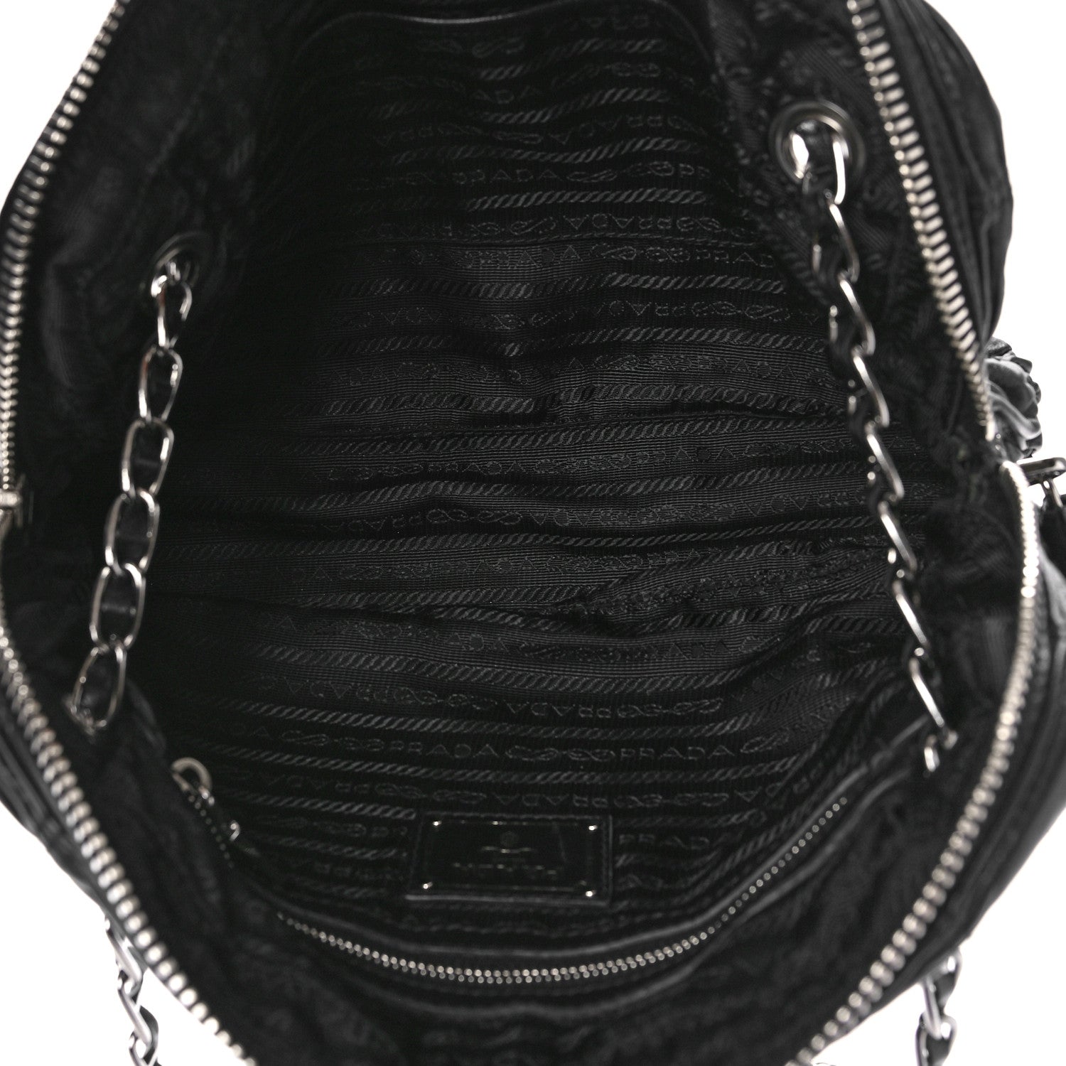 Prada Nappa Gaufre Shopping Satchel Black 4 of 7