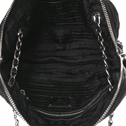 Prada Nappa Gaufre Shopping Satchel Black 4 of 7