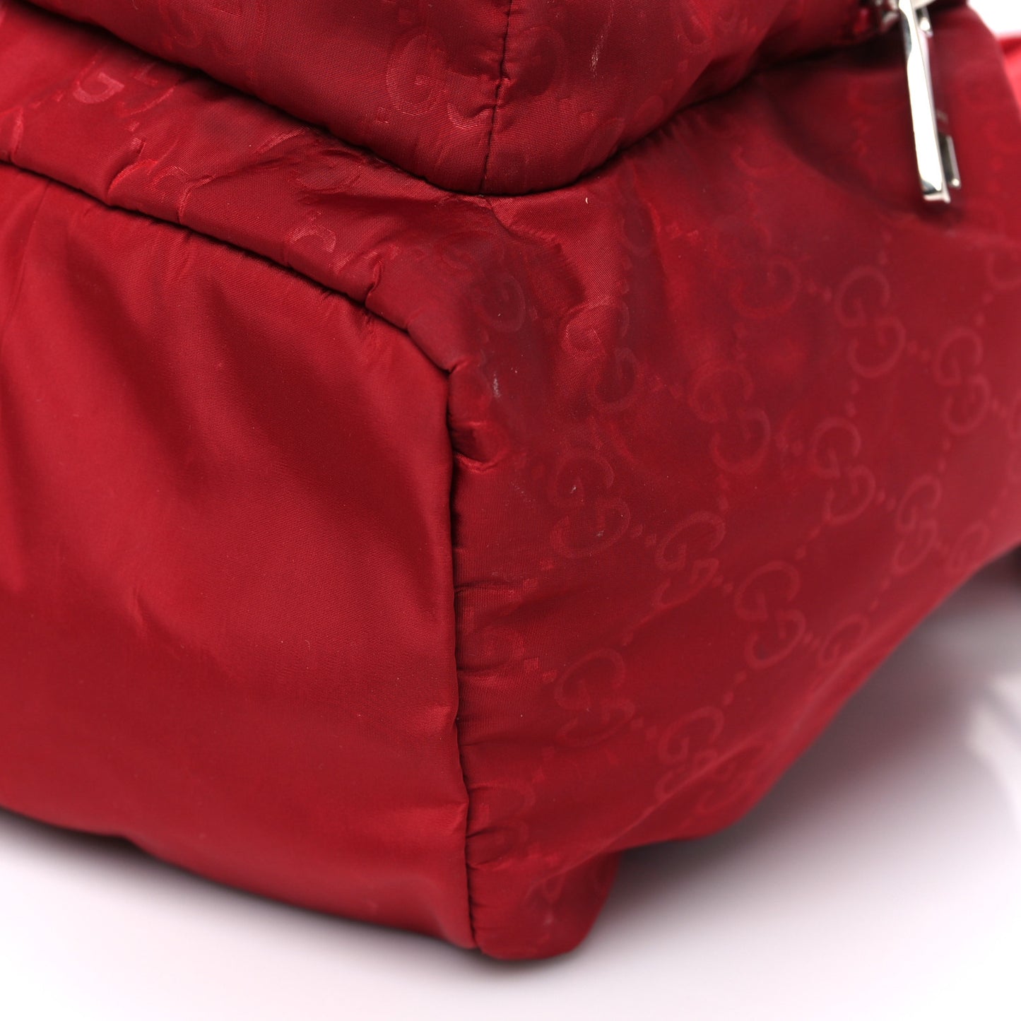 Nylon Monogram Medium Light Single Buckle Backpack Vibrant Red