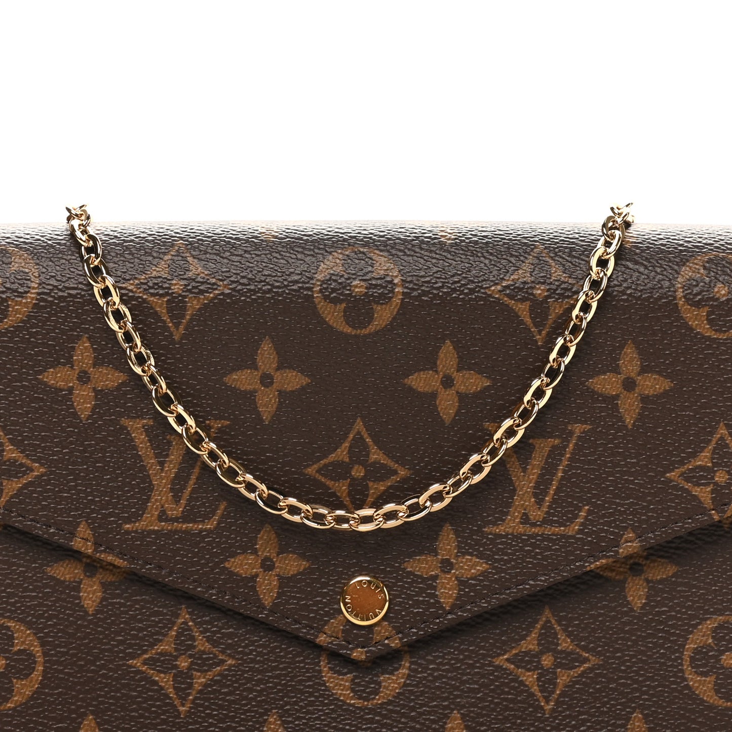 Monogram Pochette Felicie Chain Wallet Fuchsia
