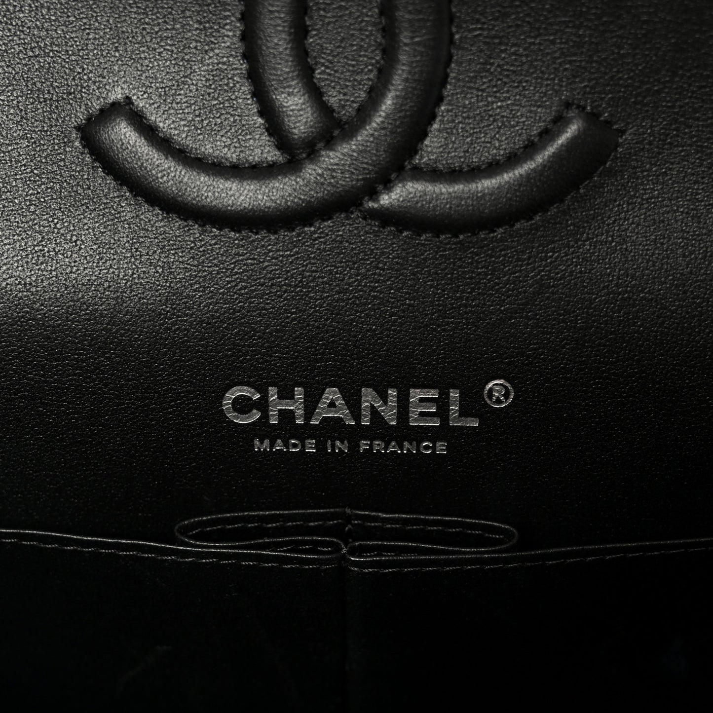 Lambskin Quilted Medium Double Flap So Black