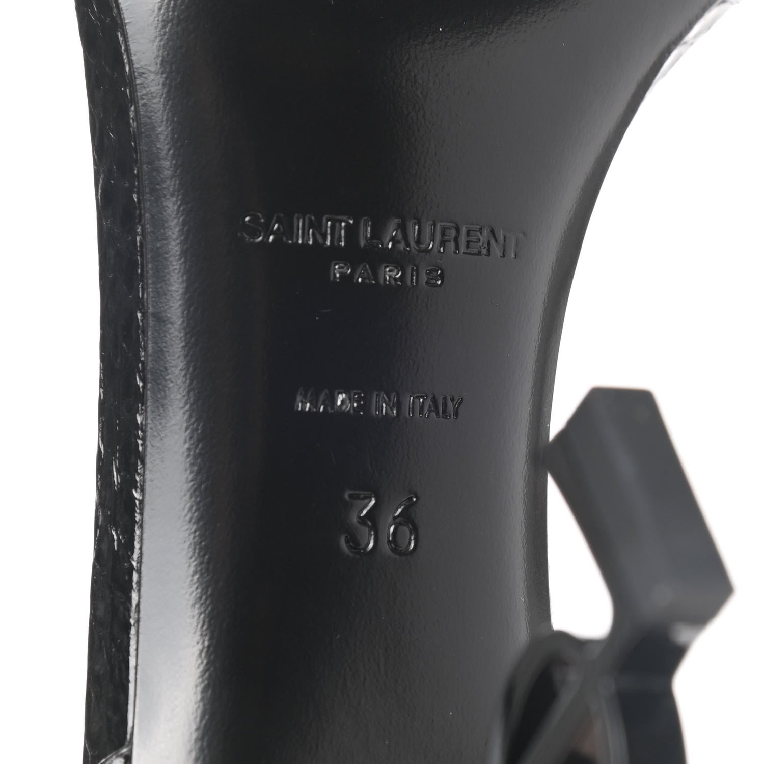 Saint Laurent Glitter Opyum Sandals 36 Black 7 of 8