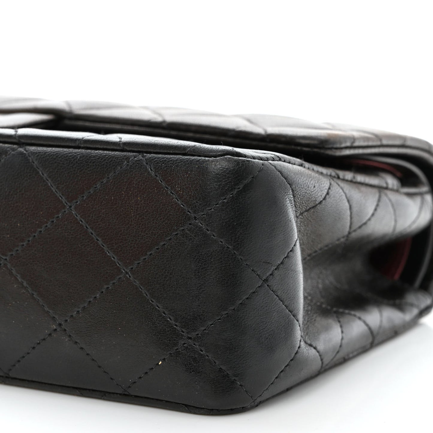 Lambskin Quilted Medium Double Flap Black