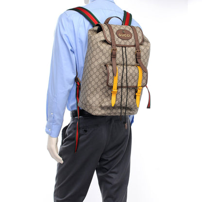 Gucci Soft GG Supreme Monogram Neo Vintage Double Buckle Backpack Beige New Acero Crop 2 of 7