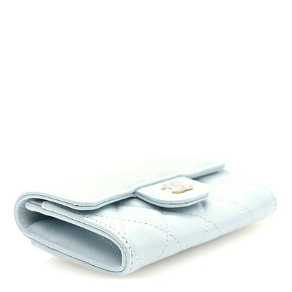 Chanel Caviar Quilted Flap Card Holder Wallet Light Blue 4 of 8