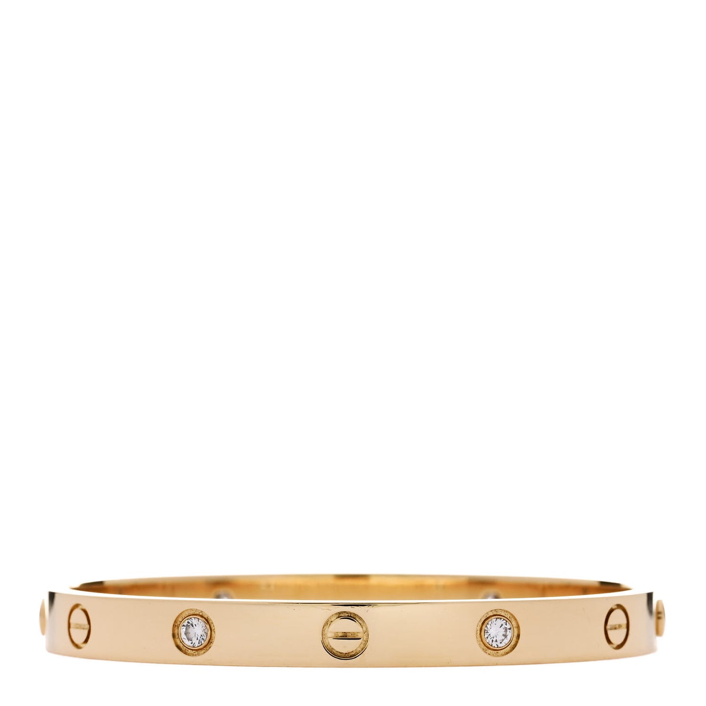 18K Yellow Gold 4 Diamond LOVE Bracelet 17