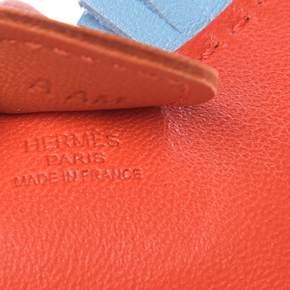 Hermes Milo Lambskin Grigri Rodeo Horse Bag Charm PM Capucine Celeste Cornaline 3 of 5