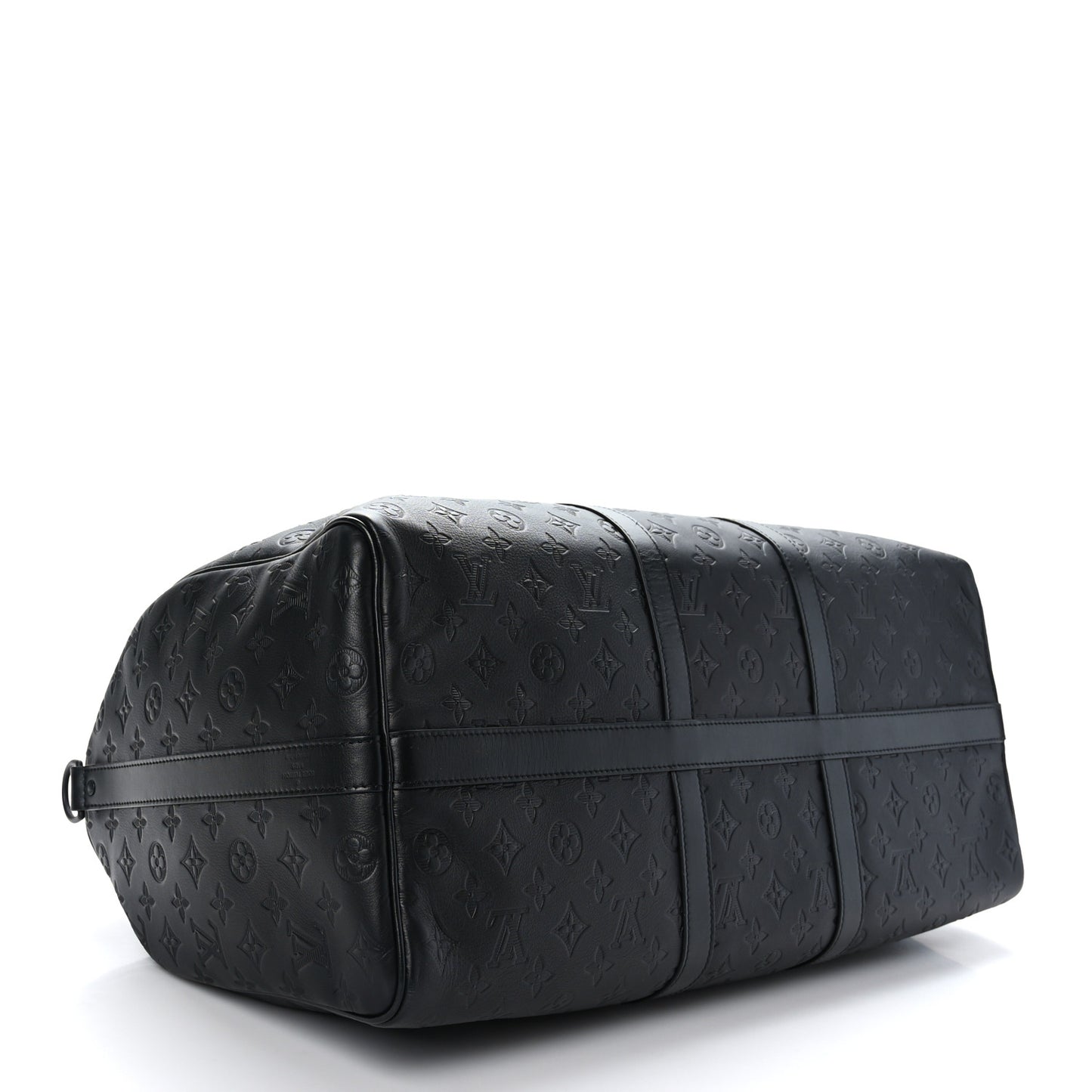 Calfskin Shadow Monogram Keepall Bandouliere 50 Black