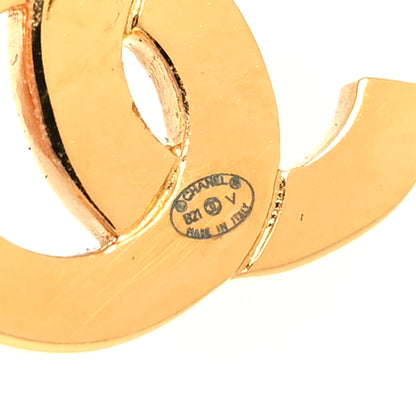 Chanel Metal CC Paris Button Stud Earrings Gold 4 of 4