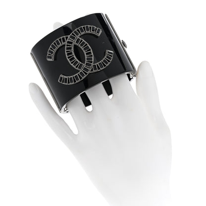 Chanel Resin Baguette CC Cuff Black 2 of 5