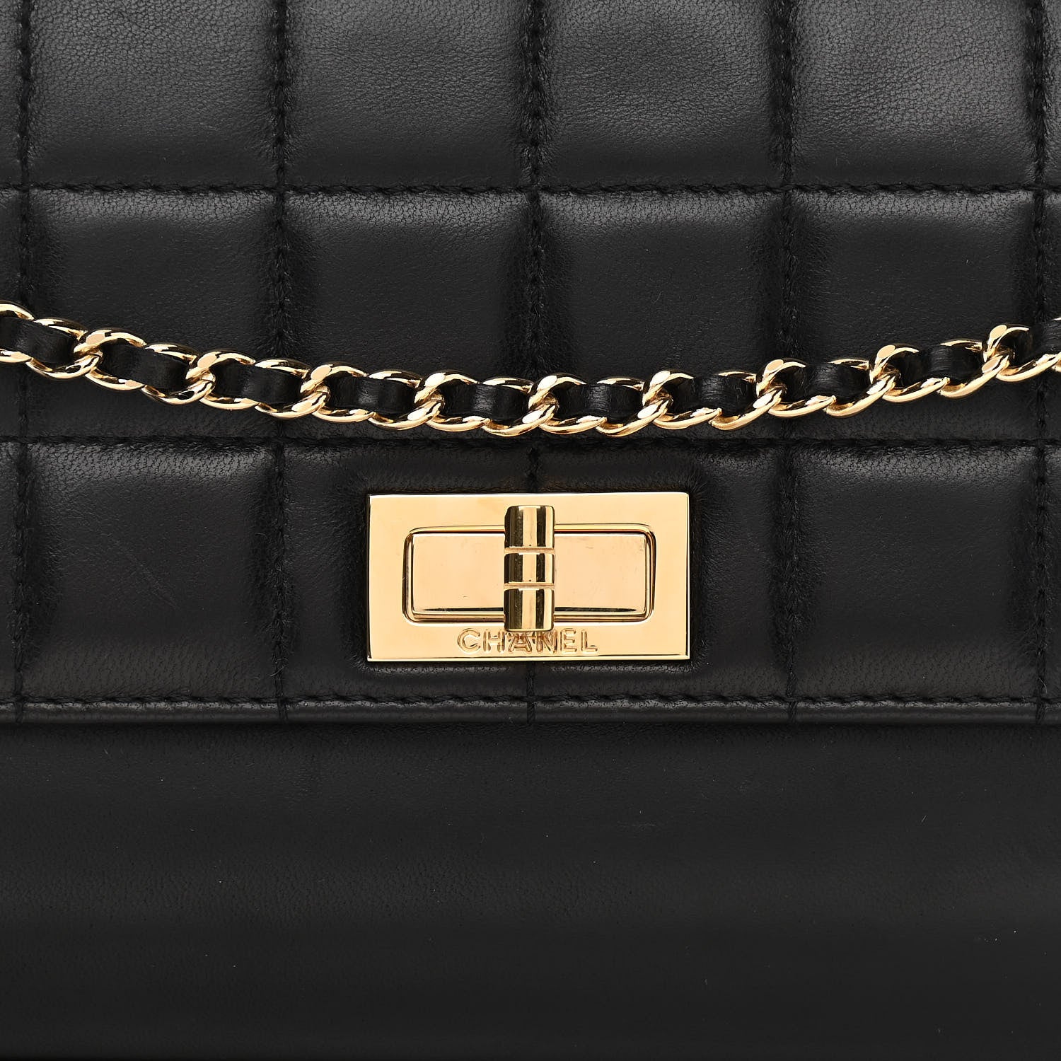 Chanel Lambskin Chocolate Bar Accordion Mademoiselle Black 8 of 10
