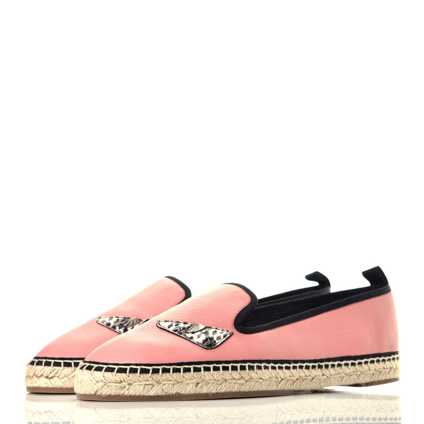 Calfskin Elaphe Espadrille Moccasin 40 Bois De Rose Natural