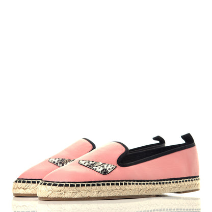 Fendi Calfskin Elaphe Espadrille Moccasin 40 Bois De Rose Natural 3 of 7