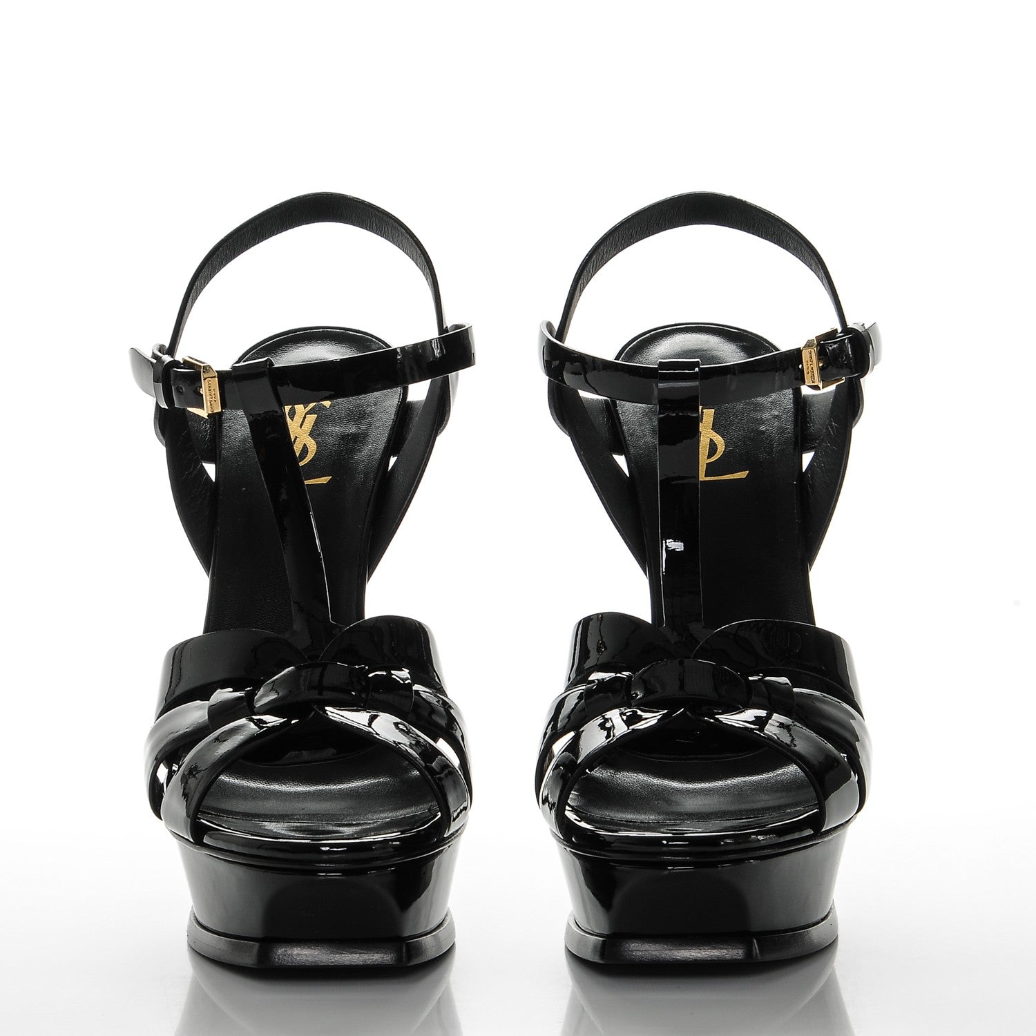 Saint Laurent Patent Tribute 105 Platform Sandals 40 Black 4 of 9