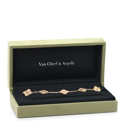Van Cleef & Arpels 18K Yellow Gold 5 Motifs Vintage Alhambra Bracelet 4 of 4